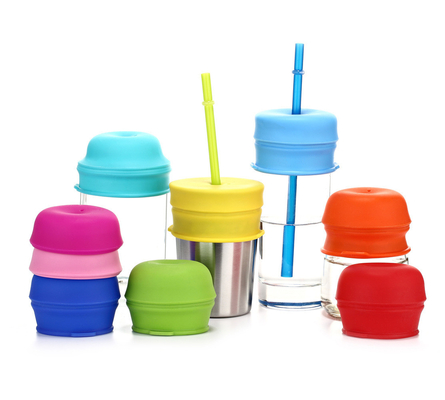 Silikon Sippy Straw Cup Deckel für Kleinkinder Babys Trinkstrohhalme Wiederverwendbare verschüttungssichere Yeti Rambler Mason Becher Becher Deckel