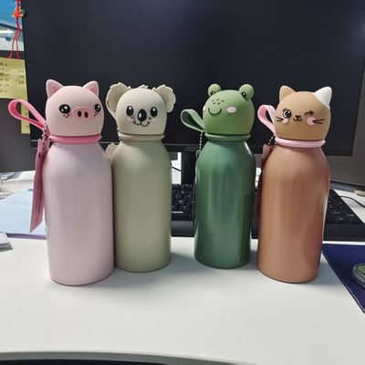 Ein guter Preis. 16oz Eco-Friendly Insulated Stainless Steel Water Bottle with Cute Removable Animal Head for Kids and Teens Online