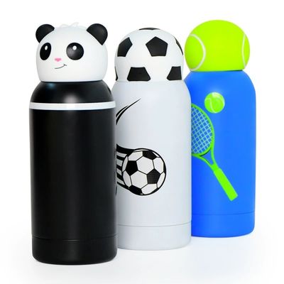  Cartoon Kids Bestie Bottle Insulated Stainless Steel Water Bottle With Detachable Soft Head Fun Drinking For Kids, Flexible Reusable Straw 16 Ounce