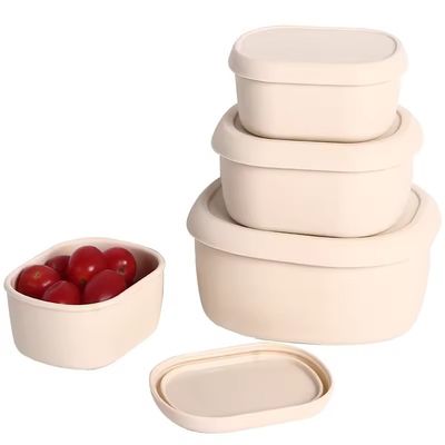 Ein guter Preis. 3er-Pack quadratische Silikon-Lebensmittelbehälter – lebensmittelecht, BPA-frei, mikrowellengeeignet und spülmaschinenfest, auslaufsichere Deckel, platzsparendes, stapelbares Design, ideal für gesunde Mahlzeiten, Lunchboxen für Kinder Online