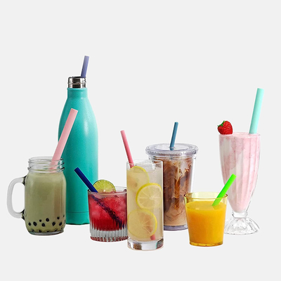 Ein guter Preis. Waschbare Cocktail-Silikon Smoothie-Stroh-harmloses Mehrfarben Online