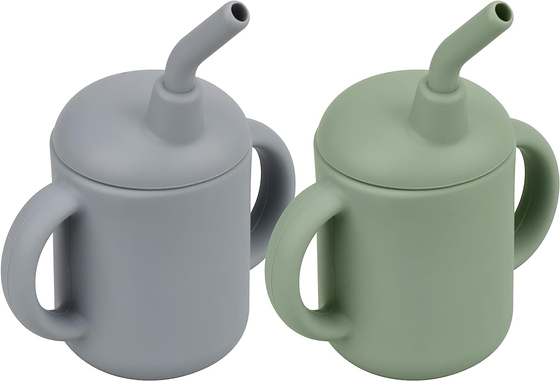 Ein guter Preis. Baby-Silikon Straw Cup With Handles Lightweight unzerbrechlich Online