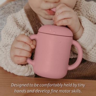 Geschmackloses Mehrfarbensilikon Straw Sippy Cup, Microwaveable Silikon Schale lernend