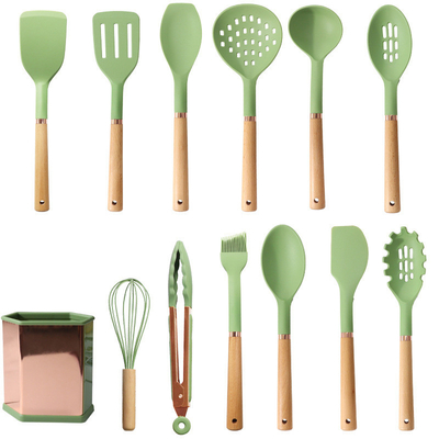 Ein guter Preis. 13 Stück Silikon Kochgeschirr Küchengerät Set Küchengeräte & Küchengerät Turner Zangen, Spatel, Löffel, Pinsel Online