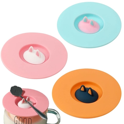 Ein guter Preis. Silikon-Taschendeckel Becherdeckel Wiederverwendbare Kaffee-Tee-Wasser-Taschendeckel Staubfreies Schönes Cartoon-Design Für Glas-Taschen Kaffeetasche Online