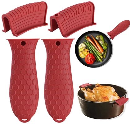 Silikon-Handgriff Halter Wärmebeständig Gusseisen Skillets Handgriffe Greifer Abdeckungen für Pan Pot