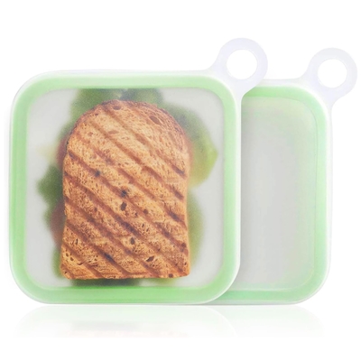 Ein guter Preis. Mikrowellen- und Geschirrspülmaschine Silikon-Sandwichbehälter für Mittagessen-Boxen Wiederverwendbare Silikon-Storage-Tasche Mittagessenbehälter Online