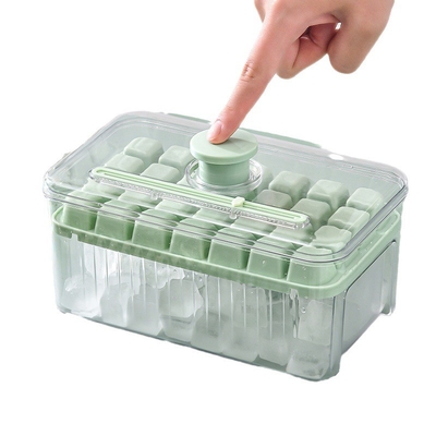 Kühlschrank Lebensmittelqualität Eiswürfel-Tray mit Deckel und Behälter BPA-freie Silikon-Eiswürfel-Tray Formen