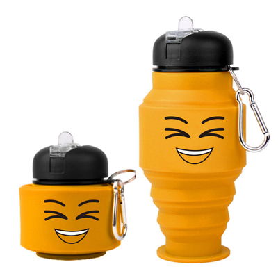 Reisefahrzeug Portable Sport Klappwasserflasche Silikon Wiederverwendbar Leckdicht Klappbar für das Fitnessstudio