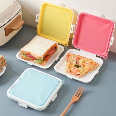 Silikon-Sandwich-Lager mit Abkoppelung, Sandwich-Box für das Mittagessen, BPA-frei, undicht, wiederverwendbarer Kunststoff-Sandwichhalter