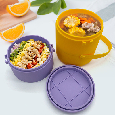 Ein guter Preis. Doppelschichtliche Bento-Lunchbox undicht Stapelbare Mittagsbehälter für Erwachsene Kinder Mahlzeitenvorbereitung Lebensmittellagerbehälter Online