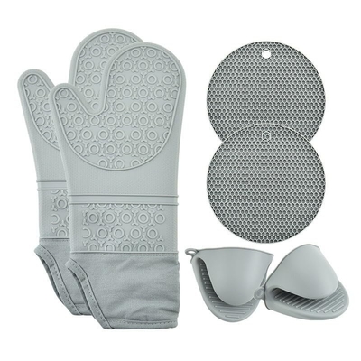Ein guter Preis. Silikon-Ofen-Mütze und Topfhalter Set Hitzebeständig bis 450 ° F Extra lange 15 Zoll professionelle Silikon-Bäckhandschuhe Online