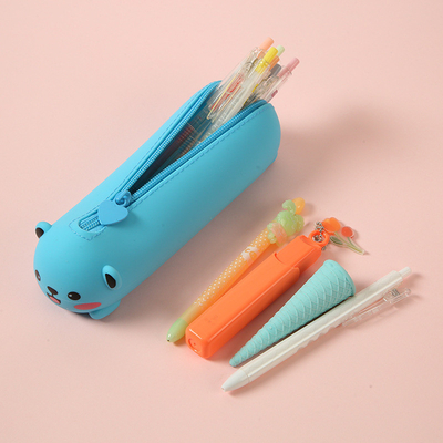 Ein guter Preis. Süßes Tier Silikon Bleistift Gehäuse Organisator Lagertasche Wasserdichte Kosmetik Reißverschluss Tasche Online