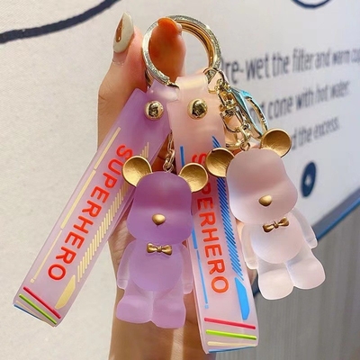 OEM Willkommen Süße Diamantbärschlüsselkette Kawaii Schlüsselketten Armband Gelenk Lanyard