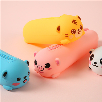 Ein guter Preis. Schweine Silikon Karikatur Bleistift Box für Jungen und Mädchen Schreibwaren Fall Bleistift Tasche Make-up-Tasche Schulbedarf für Kinder Online