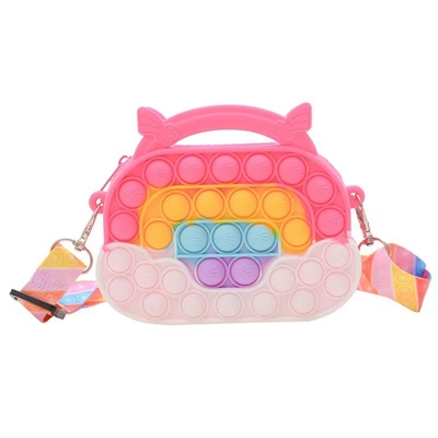 Kleinkind Tasche Silikon-Münzen Geldbörsen niedliche Crossbody Handtasche Geburtstagsgeschenke für kleine Mädchen Bleistift Stift Kasten Make-up Tasche