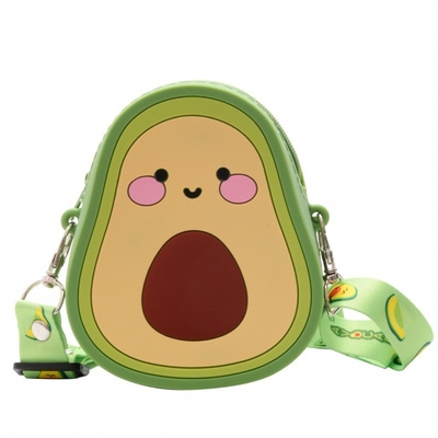 Ein guter Preis. Karikatur Avocado Silikon Münzen Geldbörsen niedliche Handtasche Kopfhörer Tasche Make-up und Haar Accessoires Tasche Spaß Spielzeug Schulter Tasche Online