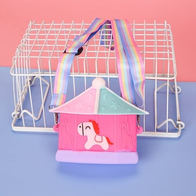 Karussell Kind CrossBody Schultertasche BPA-freie Silikon Bleistiftkoffer für Schreibwaren und Make-up Organisation Schulbedarf