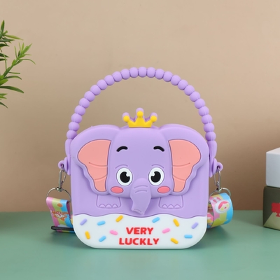 Ein guter Preis. Elefant Kleine Mädchen Crossbody Handtaschen mit Kettenband Silikonharz Kleinkind Handtasche Mini Casual Messenger Schultertasche Online