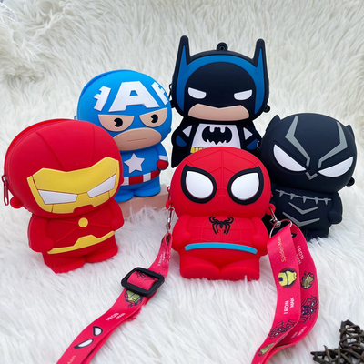Ein guter Preis. Superman Silicone Münzbeutel für Bleistifte Crossbody Schulterbeutel für Jungen Pop Tasche Tasche Weihnachtsgeschenk Geburtstag Münze Brieftasche Online
