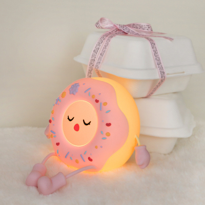 Miss Donut Lamp Süßes Donut Nachtlicht Weiches Silikon Lampen Kinder Kinderzimmer Nachtlicht LED Touch Light Kinder Schlafzimmer Dekor