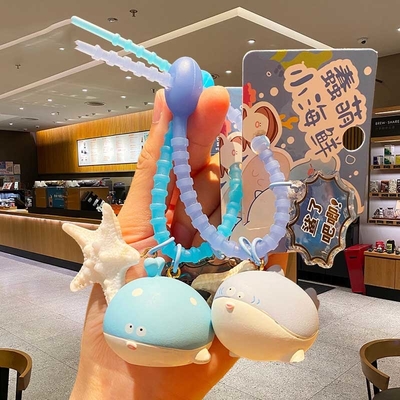 Ein guter Preis. Handtasche Zaubereien Seefische Zeichentrickfilm Schlüsselkette Kawaii Tier Schlüsselketten Für Mädchen Und Frauen Online