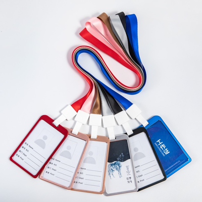 Silikon ID Name Badge Kartenkoffer Schütze mit abziehbarem Kabel und Trennschnalle