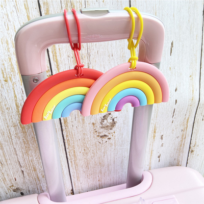 Ein guter Preis. Farbenfrohe Zeichentrickfilme Regenbogen Silikon-Gepäck-Tag für Koffer Gepäck-Gepäck Reisetags Identifikatoren Online