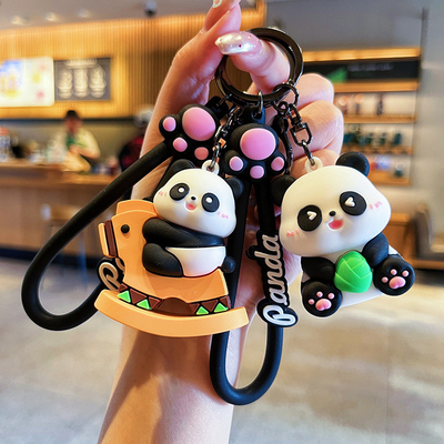 Ein guter Preis. 30g Leichtgewicht Süßes Cartoon Panda Schlüsselring Anhänger für Kinder Handtaschen Weihnachtsgeschenke Online