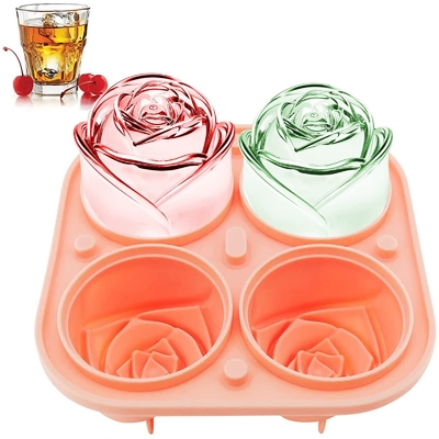 Ein guter Preis. Rose Ice Cube Form,Bongpuda Silicone Ice Cube Tray, 4 Hohlräume Silicone Rose Ice Ball Maker,Easy Release,für Kühlcocktails, Whisky, Bourbon und Saftgetränke Online
