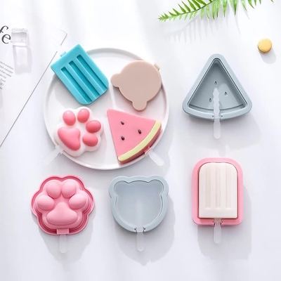 Ein guter Preis. Kinderkarikatur Popsicle Formen - 4 Packungen, 10 Hohlräume Lebensmittel-Silicone Eiscreme Formen, mit wiederverwendbaren Stäben, nicht anhaften Flachdesign, leicht zu entfernen, Stapelbar für Platzersparnis Online