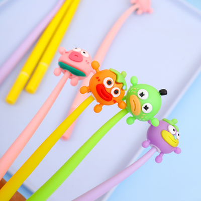 Cute Neuheit Gel Tintenfedermal Karikatur Tier 0,5 mm Schwarze Tintenfedermal Großhandel Für Kinder Bürobedarf Schulversorgung Weihnachtsgeschenk