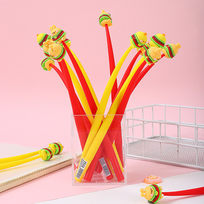 Schönes Kawaii-Stift-Zubehör für Mädchen Tier-Frucht-Form-Stressabbau-Versorgungsgegenstände Gel-Tinte-Stift mit Ersatz-Wiederaufladen für Kinder Schüler Schulbüro