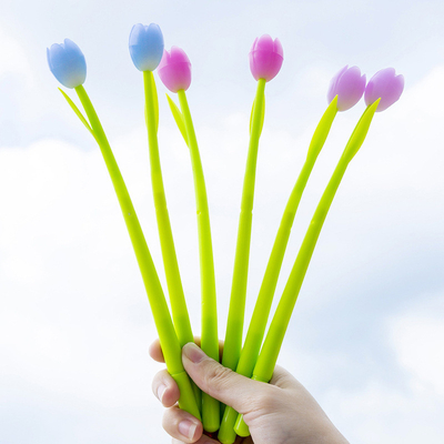 Farbwechselende Blumenstifte - Packung mit 30 Kugelstiften Kreativgel Tinten Rollenstifte für die Schule Home Office Stationery Store Kinder Mädchen Geschenk, schwarz 0,38 mm (Tulip)