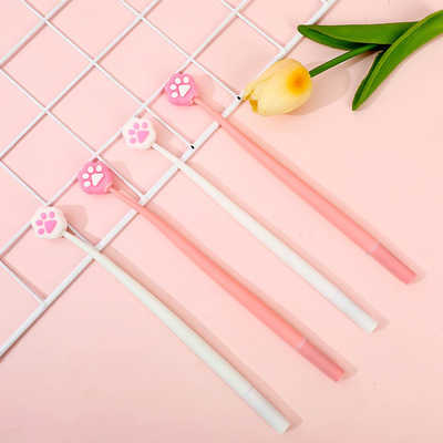 Ein guter Preis. 6 Stück süße Cartoon Gel Tintenfeder, Shake Gel Stifte für Kinder und Mädchen, Kawaii Schreibfeder Set für Schulparty Büro Zuhause, Studenten Geschenke ((0.5mm, Cat Paw Design, Blacak), Gelb&Pink Online
