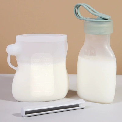 Ein guter Preis. Premium-Silikon-Aufbewahrungsbeutel für Muttermilch in Lebensmittelqualität – Wiederverwendbar, auslaufsicher, hitzebeständig von -40 °C bis 230 °C, mikrowellen- und gefriergeeignet, BPA-frei, leicht zu reinigen, perfekt für moderne Mütter Online