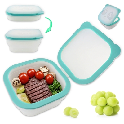 Ein guter Preis. Wiederverwendbare und zusammenklappbare Silikon-Lunchbox mit auslaufsicherem, luftdichtem Verschluss – BPA-frei, lebensmittelecht, mikrowellen- und gefriergeeignet, umweltfreundlicher und langlebiger Lebensmittelbehälter für die Essenszubereitung, Büro, Schule Online