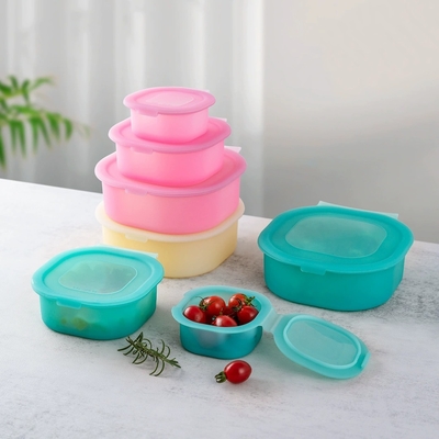 3er-Pack quadratische Silikon-Lebensmittelbehälter – lebensmittelecht, BPA-frei, mikrowellengeeignet und spülmaschinenfest, auslaufsichere Deckel, platzsparendes, stapelbares Design, ideal für gesunde Mahlzeiten, Lunchboxen für Kinder