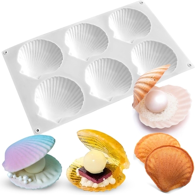Ein guter Preis. Silikon-Muschelform Backform Eiswürfelschale Muschelform Silikonform für Schokolade, Seife, Kerze, Fondant-Geburtstagskuchen-Dekoration und Gelee Online