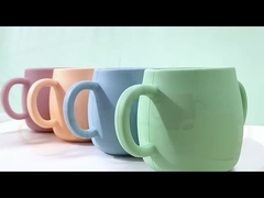 JY-Baby-Trainer-Cup Food Grade-Silikon-Trainings-Schale mit Anti-Tropfen Straw And Lid BPA-frei