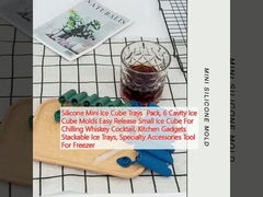 Silikon Mini Ice Cube Trays Pack, 6 Hohlräume Ice Cube Formen Einfache Freigabe Kleine Eiswürfel zum Abkühlen Whisky Cocktail, Küchengadgets Stapelbare Eistrays, Spezialzubehör Werkzeug für den Gefrierschrank