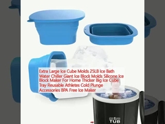 Extra große Eiswürfel Formen 25LB Eisbad Wasserkühler Rieseneisblock Formen Silikon Eisblock Maker für Zuhause Dicker Großer Eiswürfel Tabelle wiederverwendbar Athleten Kalttauchen Zubehör BPA-freier Eismaschine