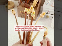 Schöne Zeichentrickfilme Tier Schüttelgel Stifte 0,5 mm, Schwarze Tinte Gel Schreibstifte für Schulmaterialien Studenten Kinder Geschenke, 6 Pack