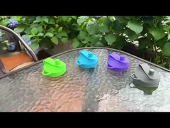 4-Pack wiederverwendbare Soda-Dosen mit Strohhalmen.